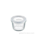 Food Glass Storage Jar clear Round Heatproof Glass Container with Grey lid Factory